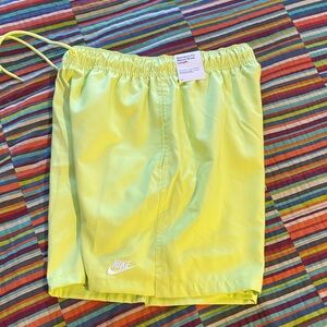 Nike Lime Green Swim Shorts size small standard fit above knee length nwt